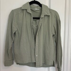 Casual Green Textured Shirt & Short set
